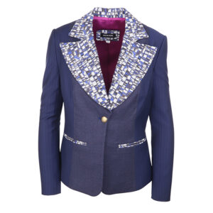 Wool dark blue pinstripe jacket "Lily”